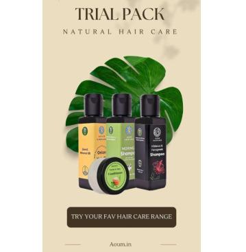 Trial Pack of 4 Products, 50ml each. Herbal and Natural ( 2 Shampoo, 1 Oil, 1 Conditioner )