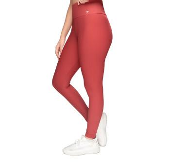 High-Waist Coral Ribbed Leggings STY-31-B