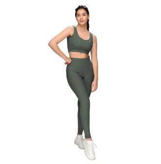 Ribbed Sports Bra and Leggings Set STY-32-C Green