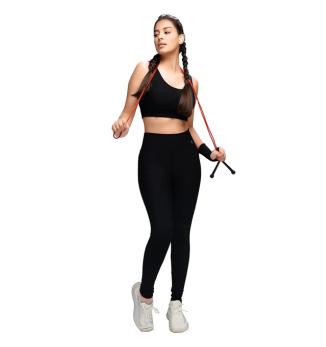 Ribbed Sports Bra and Leggings Set STY-32-C Black