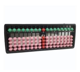 17 rods Pink  Green  Red in centre student abacus