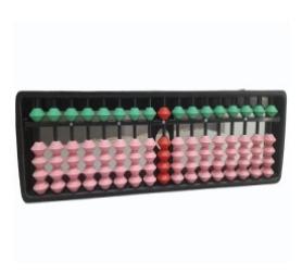 17 rods Pink  Green  Red in centre student abacus