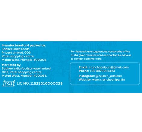 Ready to eat Pani Puri, Golgappa, Puchka