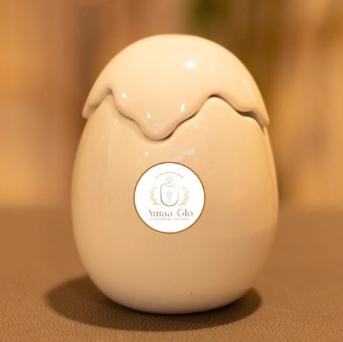 White Egg Shaped Jar