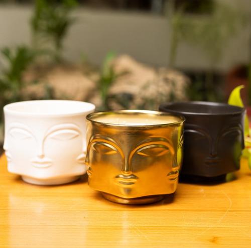 Buddha Faces Jar