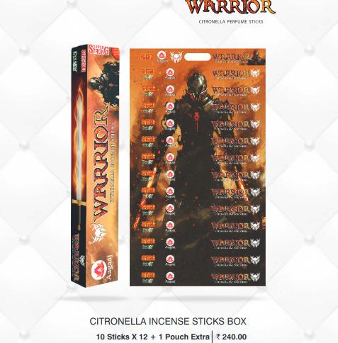 CITRONELLA INCENSE STICKS BOX WARRIOR