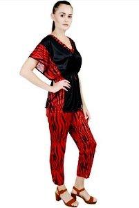 Striped Orange Night Suit Set