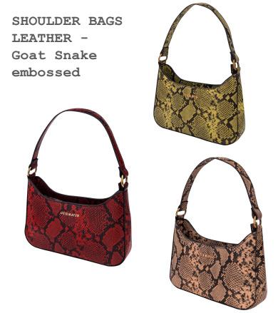 SHOULDER BAGS LEATHER - Goat Snake embossed