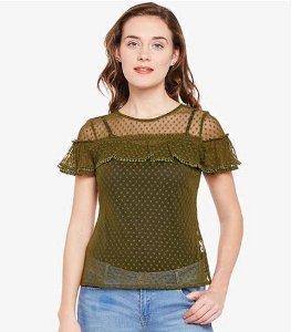 Cold Shoulder Ruffle Top