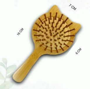 CAT SHAPE BAMBOO BRISTLES HAIRBRUSH