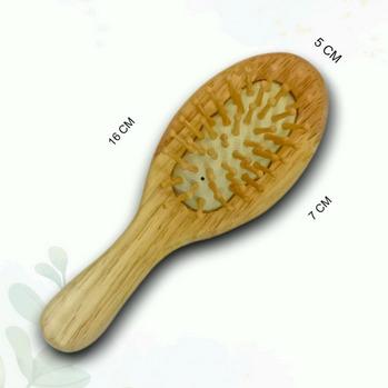 WOODEN OVAL BRUSH WITH BAMBOO BRISTLE