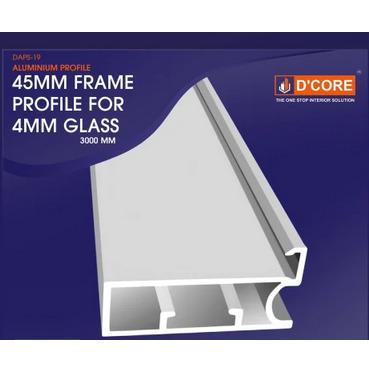 D Core 45mm Aluminium Glass Profile