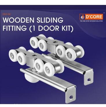 D Core Silver Wooden Sliding Door Fitting