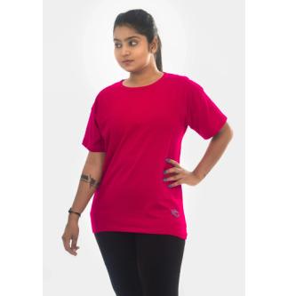 GS- Women's Rusia Pink Cotton Tee | Women's Drop Shoulder T-Shirt