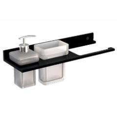 Lotion Dispenser and Tumbler Holder with Towel Ring