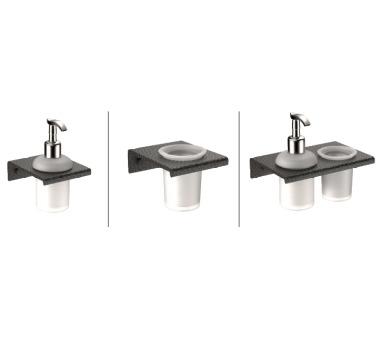 Lotion Dispenser and Tumbler Holder - Armani Gray