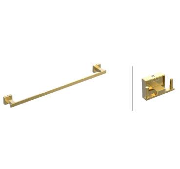Towel Bar, Hook - Stainless Steel - PVD Gold