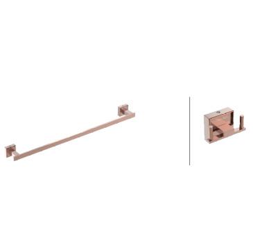 Towel Bar, Hook - Stainless Steel - PVD Rose Gold