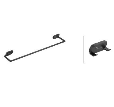 Towel Bar, Hook Brass & 304 Stainless Steel - PVD Black