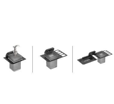 Soap Dish and Tumbler Holder Brass & 304 Stainless Steel - PVD Black