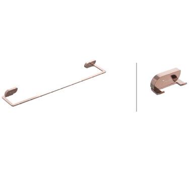Towel Bar, Hook,  Leaf, Brass & 304 Stainless Steel - PVD Rose Gold