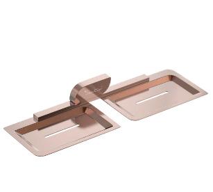 Dual Soap Dish Wall Model, Leaf, Brass & 304 Stainless Steel - PVD Rose Gold