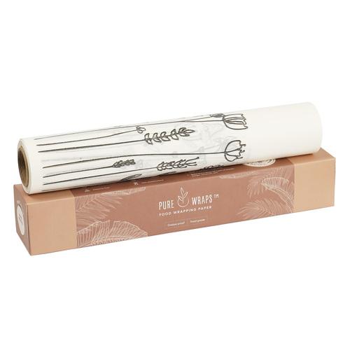 Purewraps White Printed Food Wrapping Paper Roll
