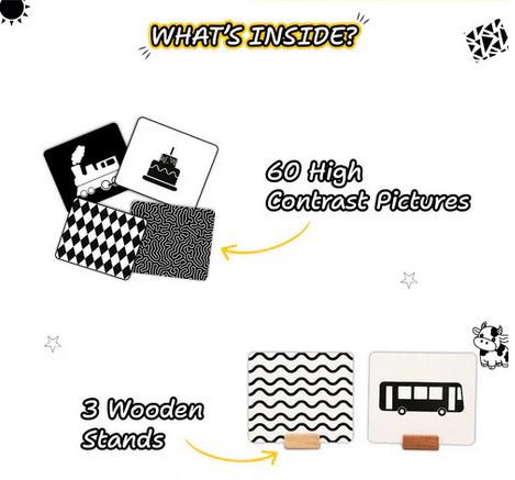 High Contrast Flash Cards - For Infants | Visual Skill Development