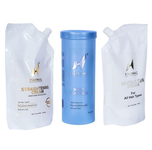 Hairmac Professional Straightening Cream, Multi Bllondor & Neutralizer Cream Set
