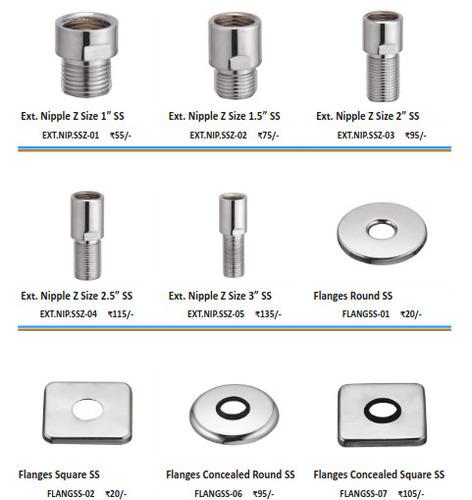 Ext. Nipple & Flanges Brass & SS