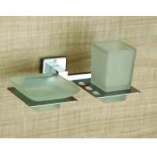 SS Bathroom Soap Dish with Toothbrush Holder