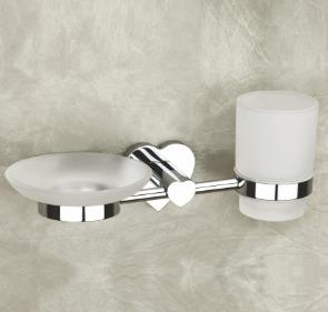 Glass Soap Dish & Tumbler Holder