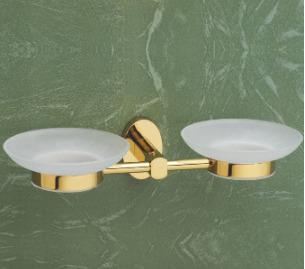 Glass Double Soap Dish (Round)