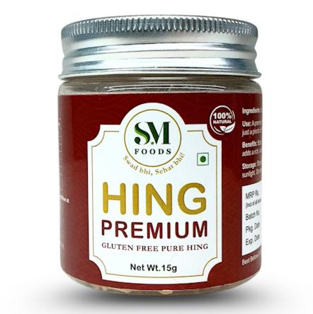SM 100% Pure Hing Crystals - Natural, Gluten-Free Asafoetida Granules - Hathras Hing (15g)