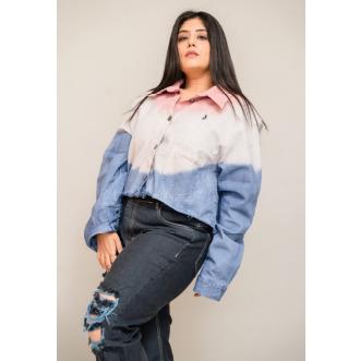 Airy Azure Distressed Denim Jacket