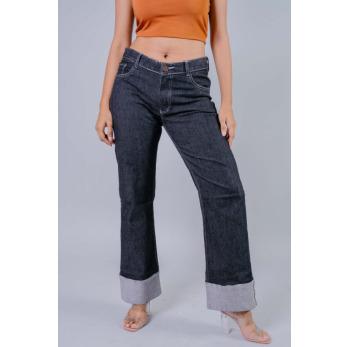 Charcoal Chic: High Rise Charcoal Straight Leg Jeans