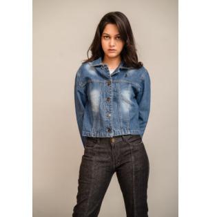 Noir Fusion Sleek Blue Denim Jacket