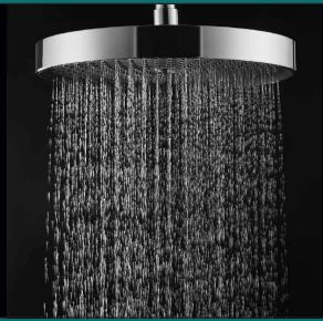 OH Shower Round Black 6"x6"Airflow