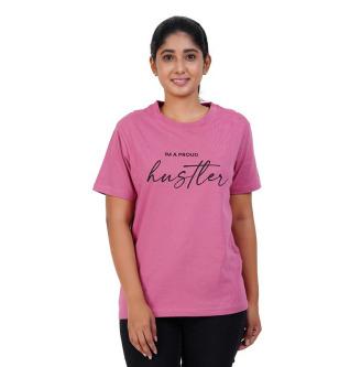 Crew Neck Women Hustler Tshirt