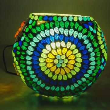 Mosaic Glass Purse Lamp