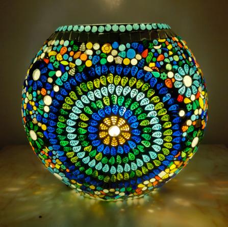 Mosaic Glass Purse Lamp