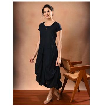 Navy Blue Cotton Dress