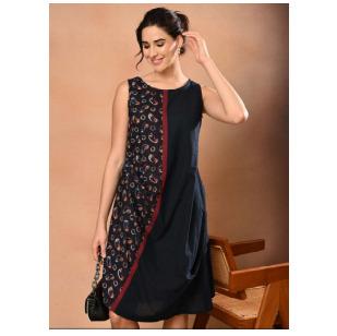 Dual Color Casual Dress