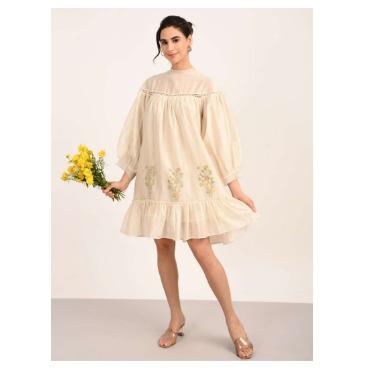 Ivory Tie-Waist Dress