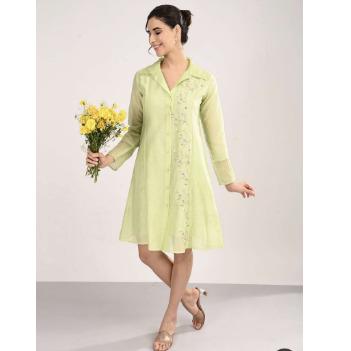 Mint Green Floral Shirt Dress