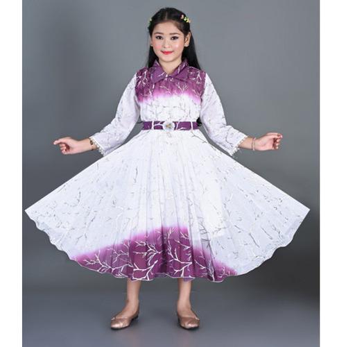 Purple Ombre Party Wear Frock for Girls