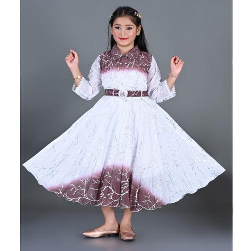 Girls Stylish Brown Ombre Party Wear Frock