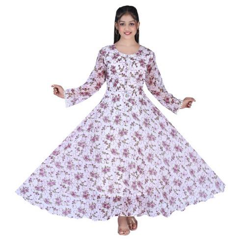 Floral Printed Long Flared Dress