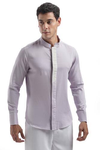 Purple Chinese Collar Shirt