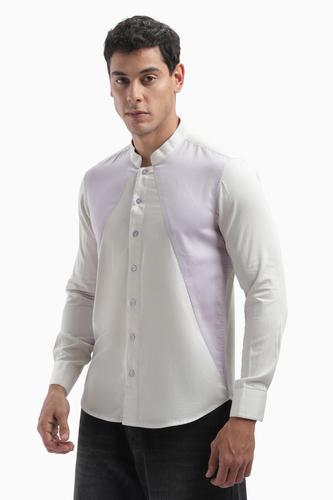 Light Grey Color Block Shirt